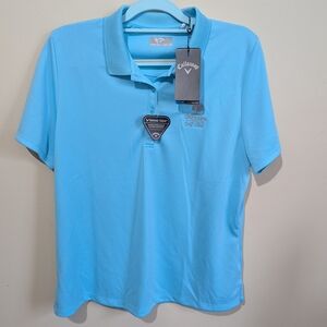 Callaway Opti Dri Golf Polo Shirt Mens XL Blue Performance NWT Short Sleeve